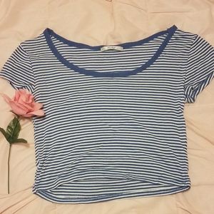 Blue and white striped shirt